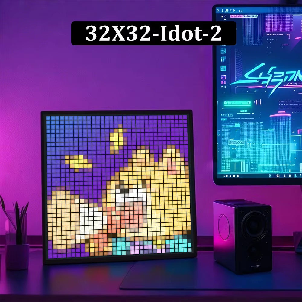 RGB LED Pixel Display Panel Lamp Programmable Art Light Creative Display Screen Night Lights for Gaming Anime Room Decoration