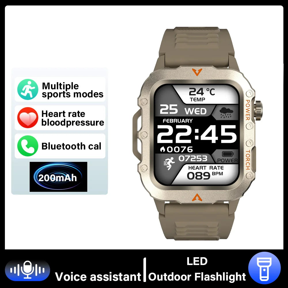 G.L Wear 2025 New Sports Smart Watch Bluetooth Talk LED Flashlight Multi-Function Outdoor Sports Smart Watch for Men Women