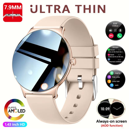 2026 New 7.9MM Ultra Thin Smart Watch Women Screen Always Display Time Sports Bracelet Bluetooth Call Fashion Smartwatches Ios