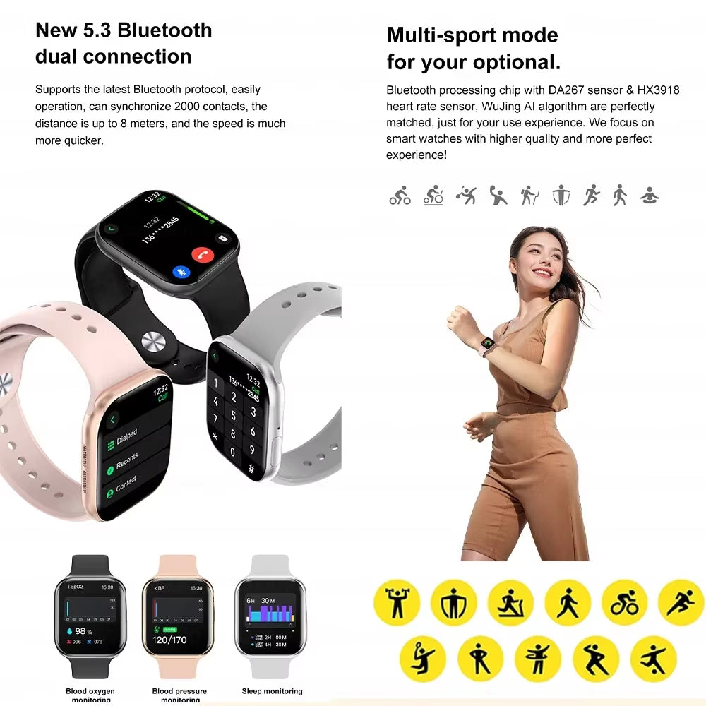 2026 New Original for Apple DT Watch 10 Smart Watch Men AMOLED 4GB Memory Music 3D Surround BT Call Waterproof Smart Watch Woman