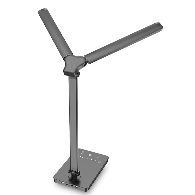 Double Head LED Desk Lamp,Dual Swing-Arm Table Lamp for Home Office,5 Color Modes and 5 Dimmable,Modern Eye-Caring Piano Lamp