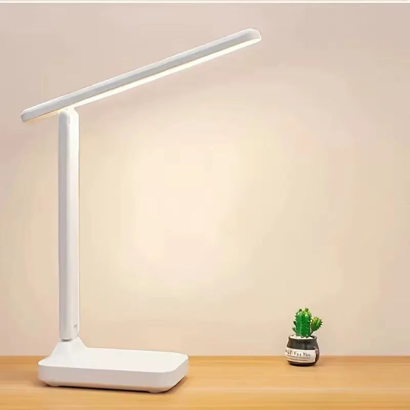 Folding Desk Lamp, USB Touch Control Dimmable Night Light, LED USB Rechargeable Desk Lamp for Student Dormitory Reading and Bedr