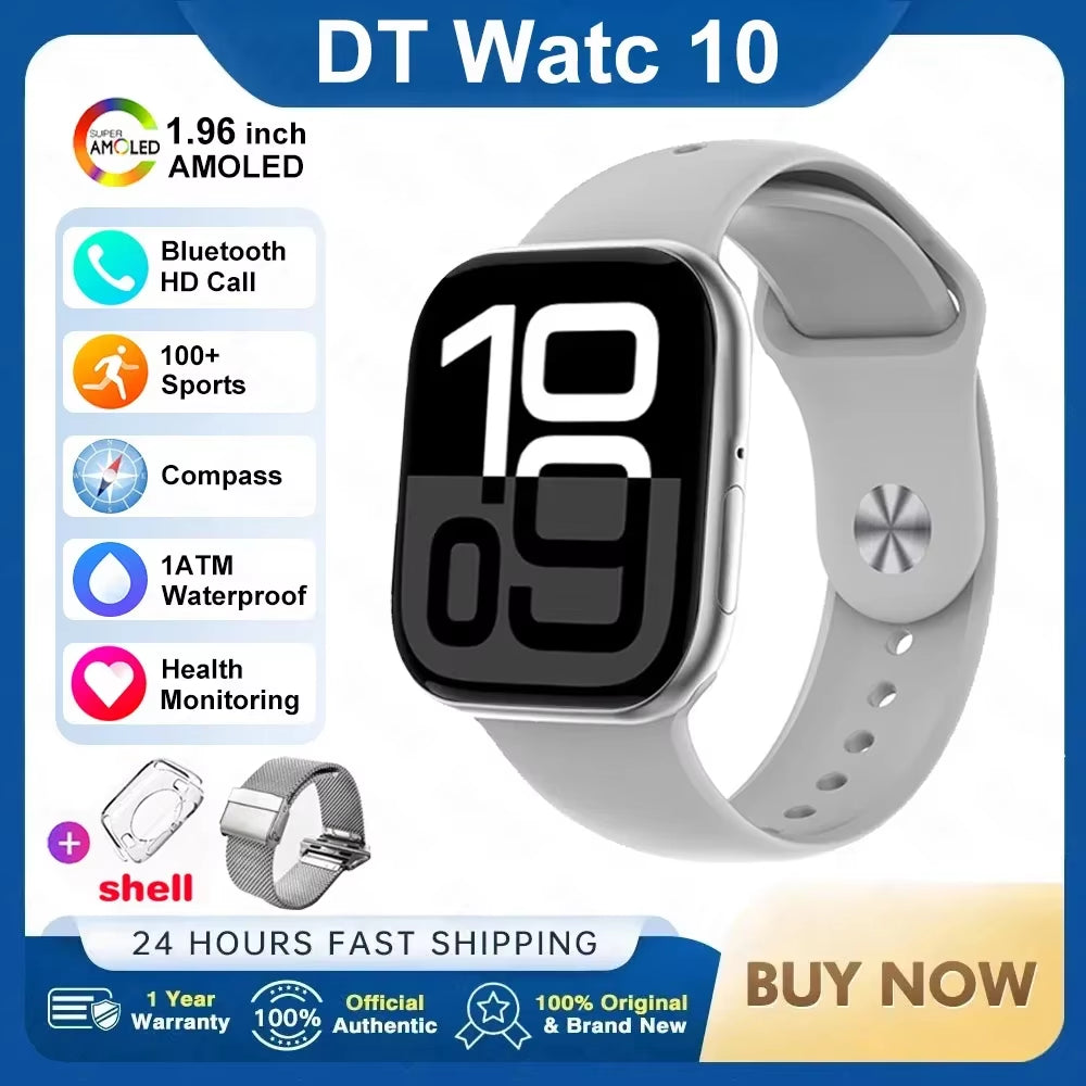 2026 New Original for Apple DT Watch 10 Smart Watch Men AMOLED 4GB Memory Music 3D Surround BT Call Waterproof Smart Watch Woman