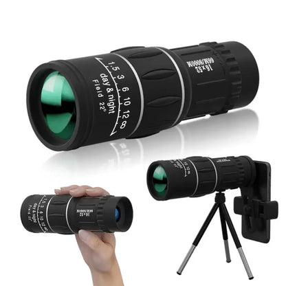 16X52 Monocular Telescope High-Power Dual Focus Optical Zoom Scope High Magnification Long Range Night Spyglass Telescope