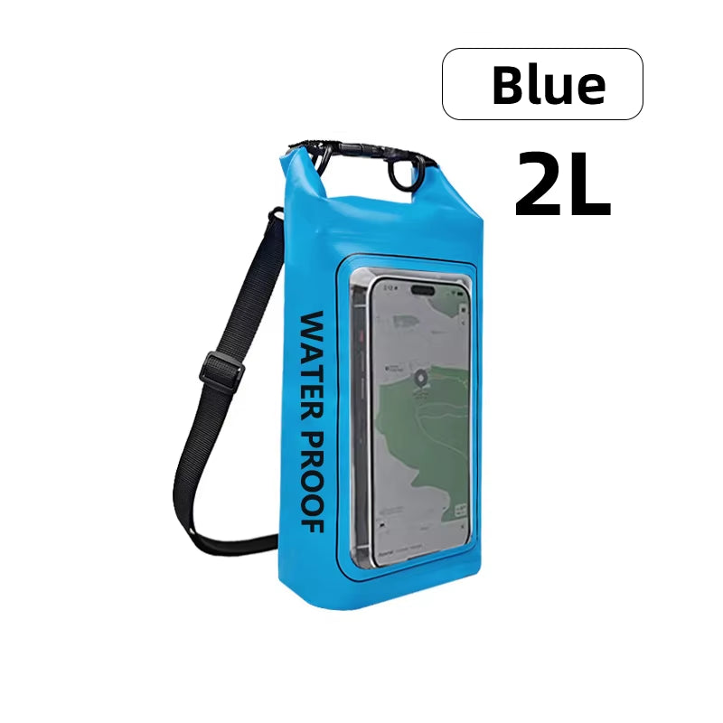 2L/5L PVC Swimming Waterproof Bag,Mobile Phone Waterproof Dry Bag for Trekking Drifting Rafting Surfing Boating Storage Bag