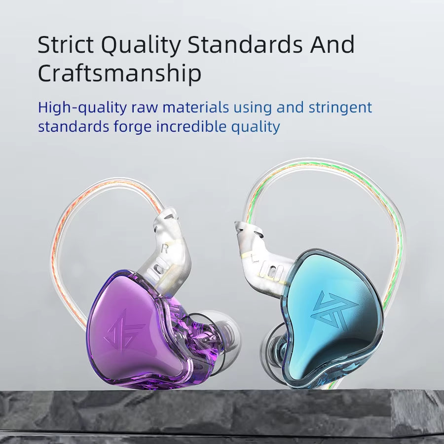 EDC Earphones 1 Dynamic HIFI Bass Earbuds in Ear Monitor Headphones Sport Noise Cancelling Headse