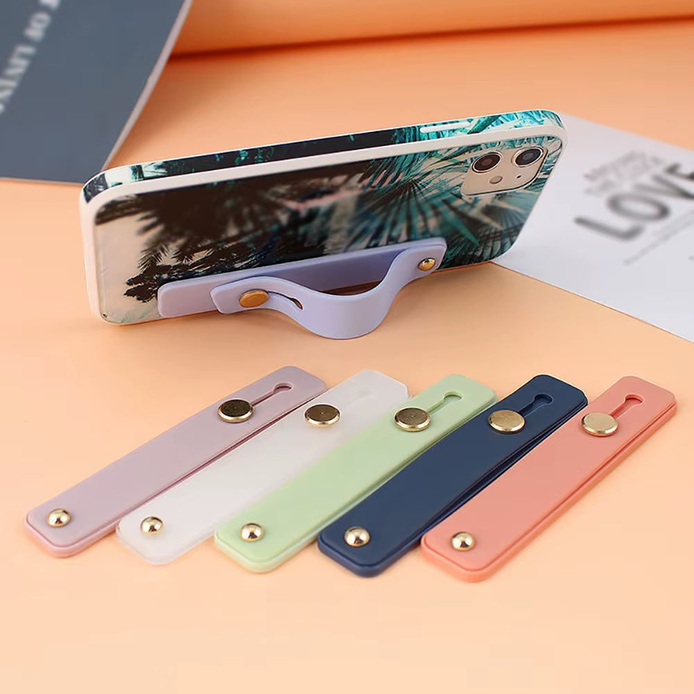 Wrist Band Hand Band Finger Grip Mobile Phone Holder Stand Push Pull  Plain Color Phone Socket Holder for Iphone Xiaomi