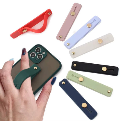 Wrist Band Hand Band Finger Grip Mobile Phone Holder Stand Push Pull  Plain Color Phone Socket Holder for Iphone Xiaomi