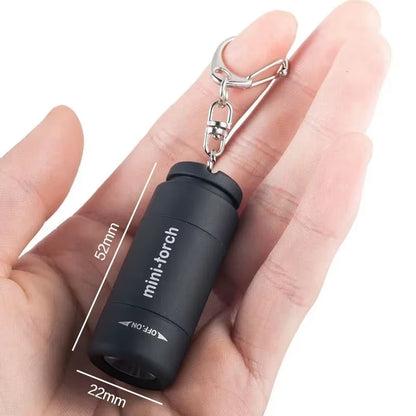 USB Rechargeable LED Multifunctional Strong Light Pocket Keychain Flashlight Waterproof Outdoor Hiking Camping Mini Flashlight
