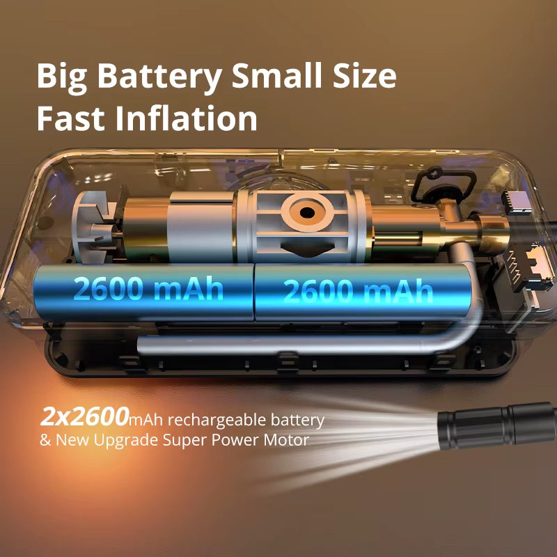 Rechargeable Air Pump Tire Inflator Portable Compressor Digital Cordless Car Tyre Inflator for Motocycle Bicycle Balls