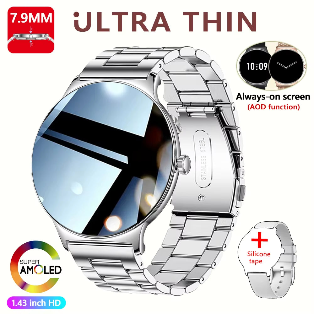 2026 New 7.9MM Ultra Thin Smart Watch Women Screen Always Display Time Sports Bracelet Bluetooth Call Fashion Smartwatches Ios