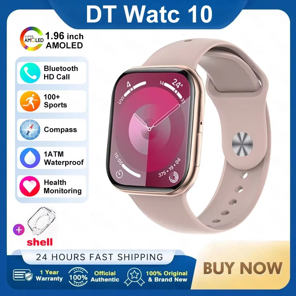 2026 New Original for Apple DT Watch 10 Smart Watch Men AMOLED 4GB Memory Music 3D Surround BT Call Waterproof Smart Watch Woman