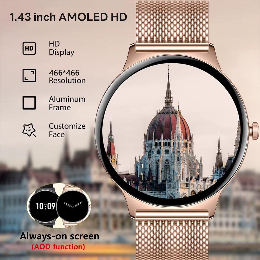 2026 New 7.9MM Ultra Thin Smart Watch Women Screen Always Display Time Sports Bracelet Bluetooth Call Fashion Smartwatches Ios
