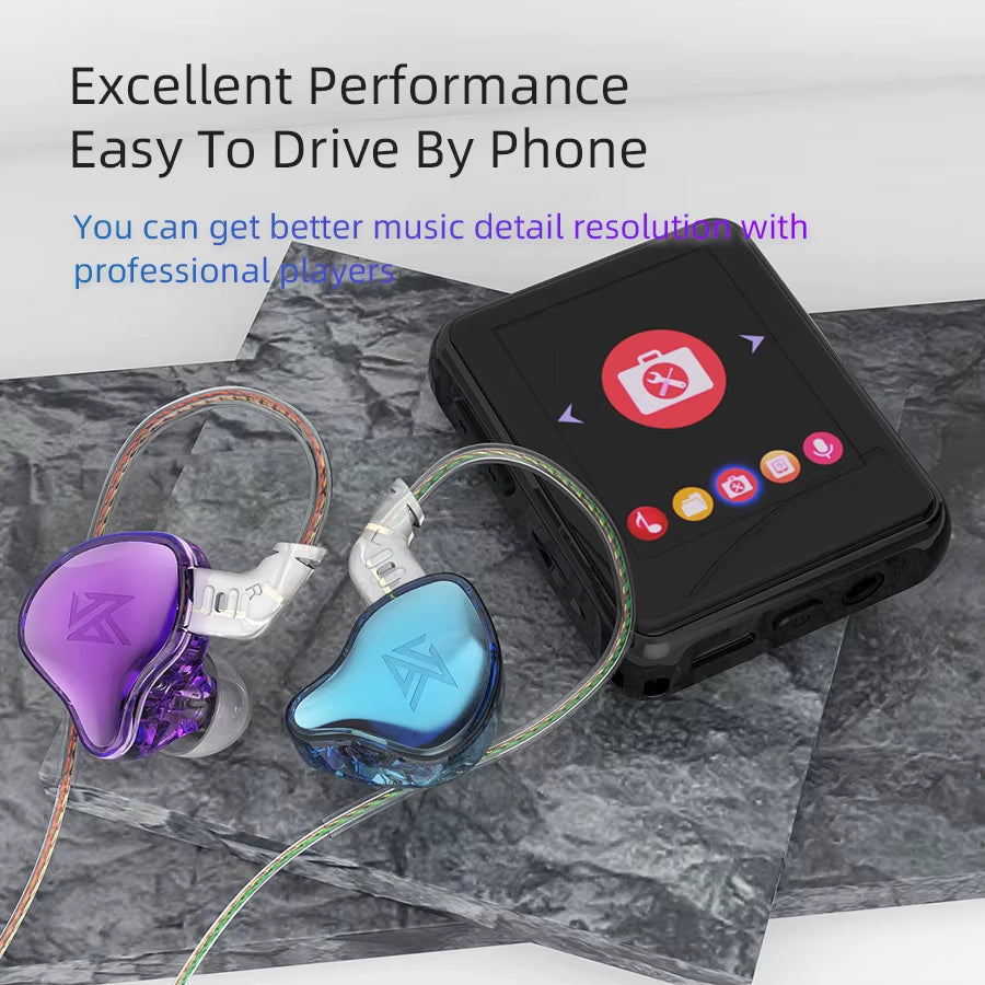 EDC Earphones 1 Dynamic HIFI Bass Earbuds in Ear Monitor Headphones Sport Noise Cancelling Headse