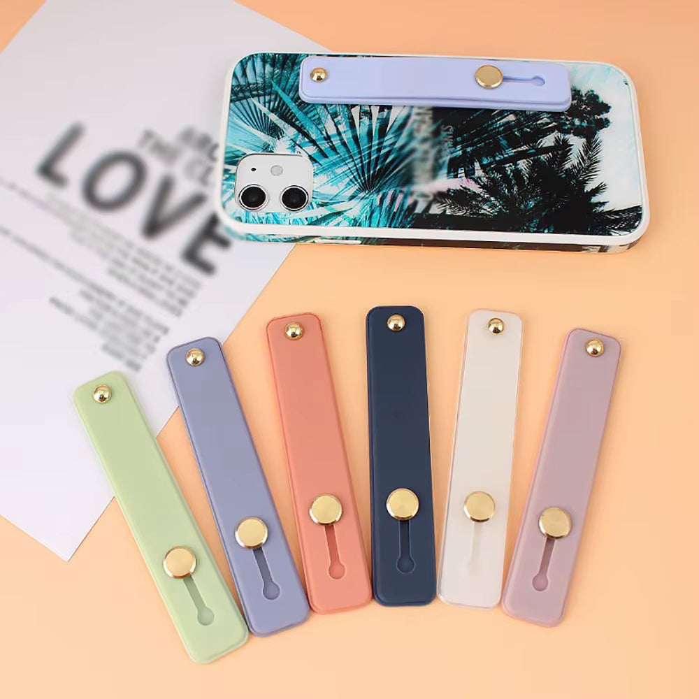 Wrist Band Hand Band Finger Grip Mobile Phone Holder Stand Push Pull  Plain Color Phone Socket Holder for Iphone Xiaomi