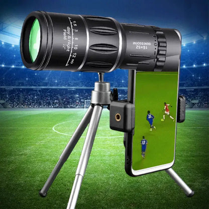 16X52 Monocular Telescope High-Power Dual Focus Optical Zoom Scope High Magnification Long Range Night Spyglass Telescope
