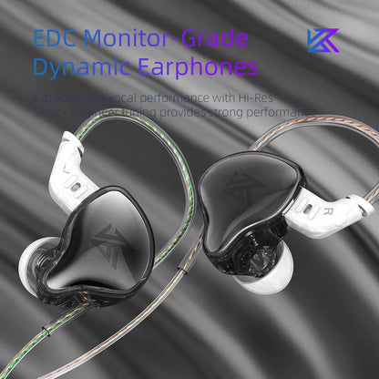 EDC Earphones 1 Dynamic HIFI Bass Earbuds in Ear Monitor Headphones Sport Noise Cancelling Headse