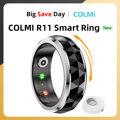R11 Smart Ring, Fidget Spinner Anxiety Relieve Ring with Charging Case for Men, Health and Sleep Monitor, 5ATM Waterproof