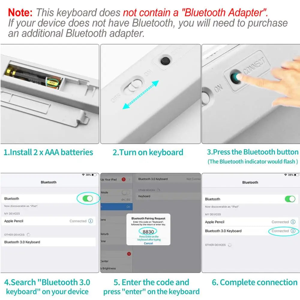 Portable Spanish Bluetooth Keyboard Light Slim Wireless Keyboard Teclado for Mac Ipad Iphone Ios Android Windows Smart TV