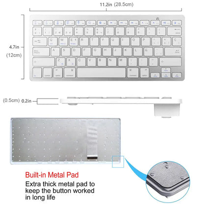 Portable Spanish Bluetooth Keyboard Light Slim Wireless Keyboard Teclado for Mac Ipad Iphone Ios Android Windows Smart TV
