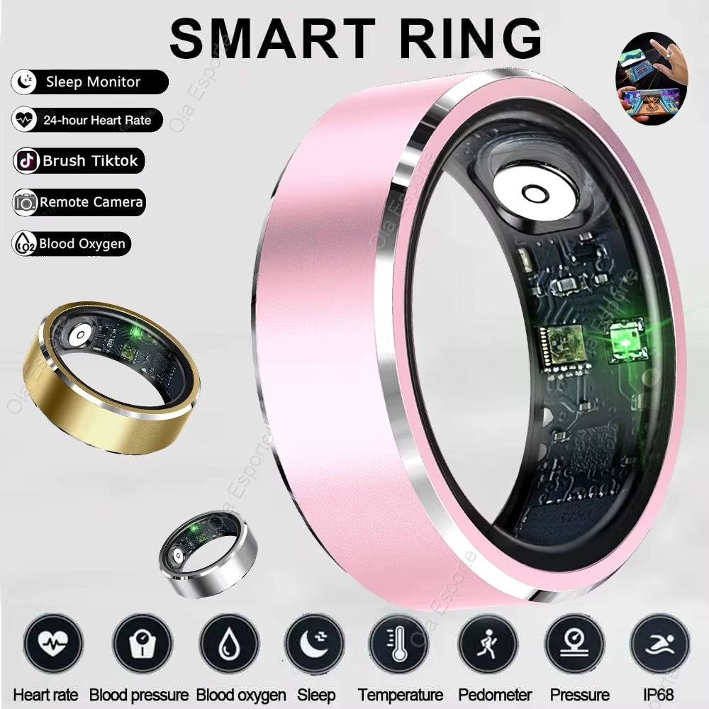 Ew Smart Fitness Ring with Gesture Control,Heart Rate,Blood Oxygen,Blood Pressuresleep,Steps,Distance,Calories for Android IOS