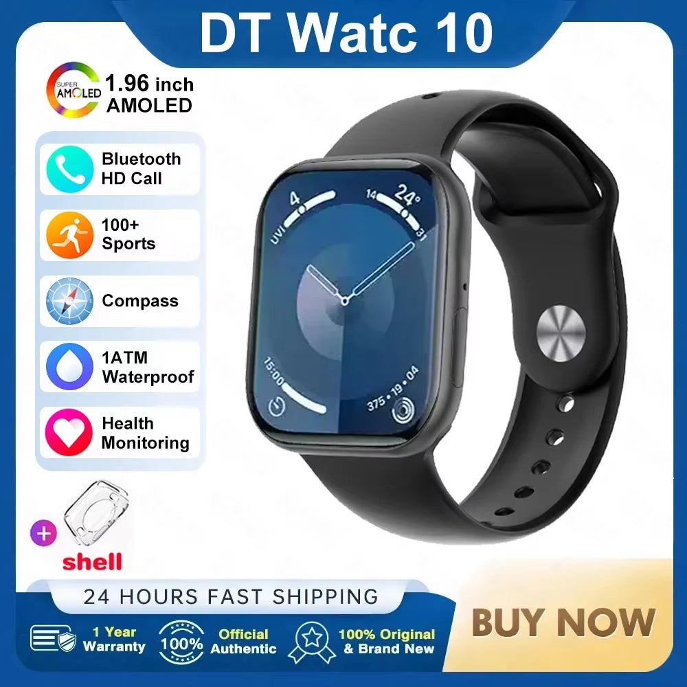 2026 New Original for Apple DT Watch 10 Smart Watch Men AMOLED 4GB Memory Music 3D Surround BT Call Waterproof Smart Watch Woman