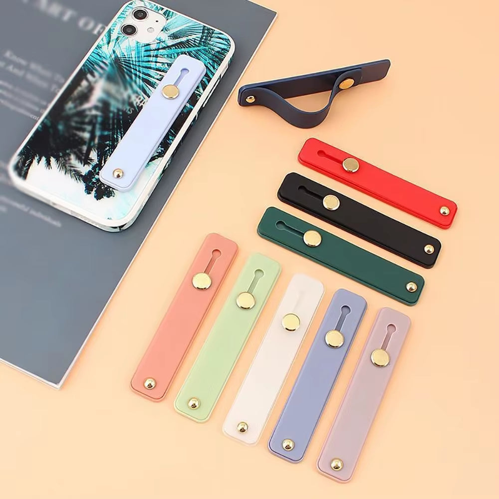Wrist Band Hand Band Finger Grip Mobile Phone Holder Stand Push Pull  Plain Color Phone Socket Holder for Iphone Xiaomi