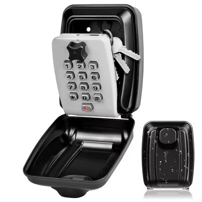 Wall Mounted Key Storage Safe Waterproof Anti-Theft Key Box with Combination Lock 12-Digital Password Office Home Outdoor Use