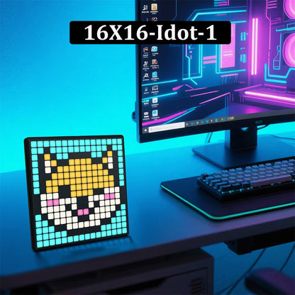 RGB LED Pixel Display Panel Lamp Programmable Art Light Creative Display Screen Night Lights for Gaming Anime Room Decoration