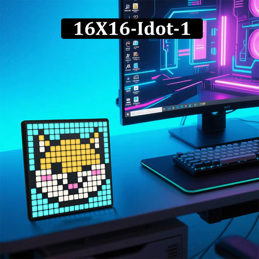 RGB LED Pixel Display Panel Lamp Programmable Art Light Creative Display Screen Night Lights for Gaming Anime Room Decoration