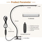 10W LED Desk Lamp with Clamp Dimmable Clip on Reading Light 10 Brightness Level 3 Lighting Modes Flexible Study Table Lamp USB
