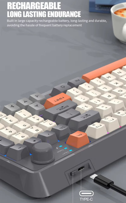 Russian Wireless Keyboard with Russian Layout Spanish Arabic Korean Keyboard Mouse Kit Bluetooth RGB Backlight Volume Knob K94
