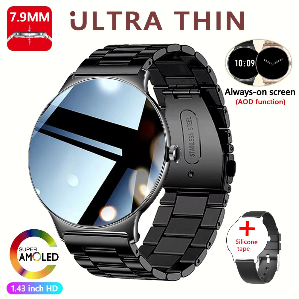 2026 New 7.9MM Ultra Thin Smart Watch Women Screen Always Display Time Sports Bracelet Bluetooth Call Fashion Smartwatches Ios