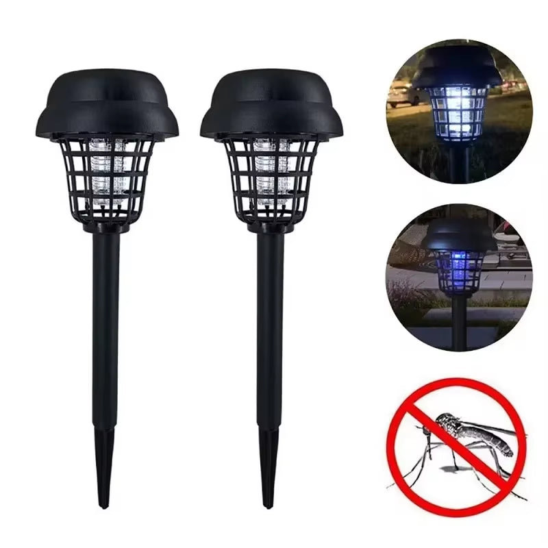 2/4Pcs Solar Bug Zapper Waterproof,Outdoor Mosquito Zapper, Lighting Mosquito Repellent Lamp for Indoor Outdoor Use Garden Patio