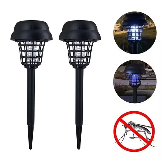 2/4Pcs Solar Bug Zapper Waterproof,Outdoor Mosquito Zapper, Lighting Mosquito Repellent Lamp for Indoor Outdoor Use Garden Patio