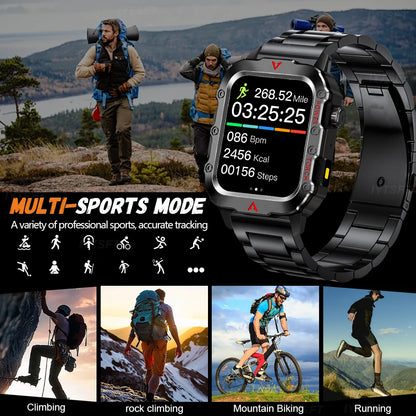 G.L Wear 2025 New Sports Smart Watch Bluetooth Talk LED Flashlight Multi-Function Outdoor Sports Smart Watch for Men Women