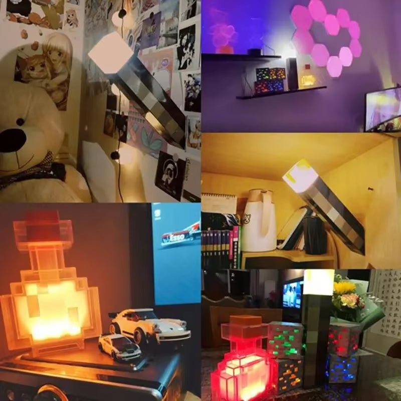 Torch LED Lamp Potion Bottle Light USB Rechargeable Night Light Kids Xmas Gift Table Lamp Living Room Bedroom Decoration