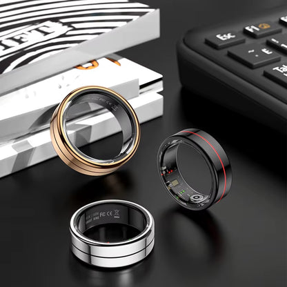 R04 Smart Ring Multifunction 5ATM Waterproof Ring Health Manager Sleep Monitor Heart Rate Blood Oxygen Monitoring for Men Women