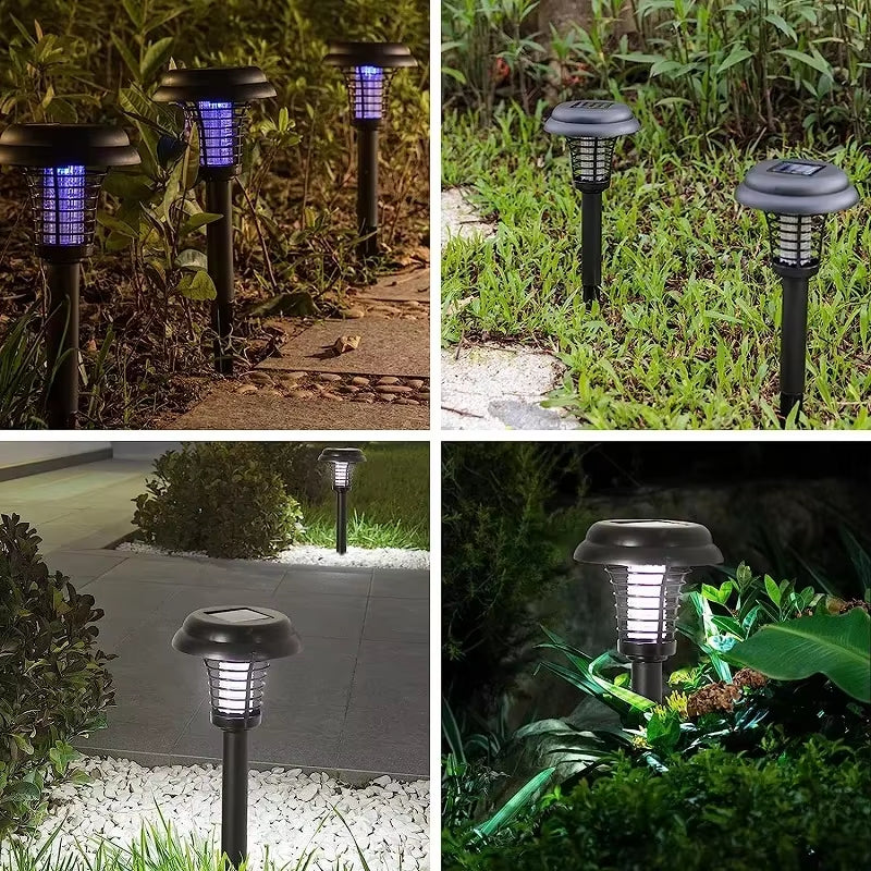 2/4Pcs Solar Bug Zapper Waterproof,Outdoor Mosquito Zapper, Lighting Mosquito Repellent Lamp for Indoor Outdoor Use Garden Patio