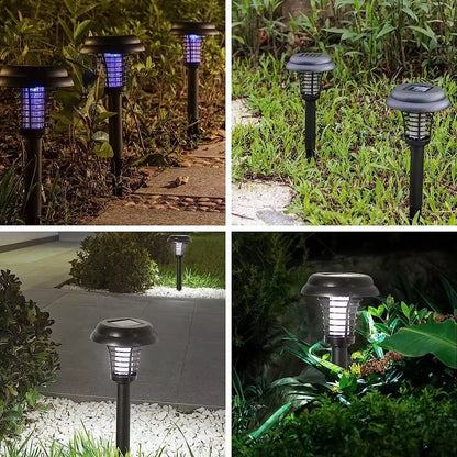2/4Pcs Solar Bug Zapper Waterproof,Outdoor Mosquito Zapper, Lighting Mosquito Repellent Lamp for Indoor Outdoor Use Garden Patio