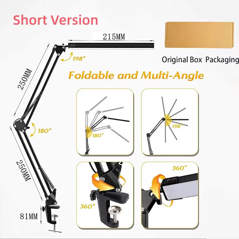 2026 NEW 3 Mode Dimmable LED Desk Lamp with Clamp, 10 Level Brightness Adjustable, Flexible Gooseneck for Study/Office/Bedroom