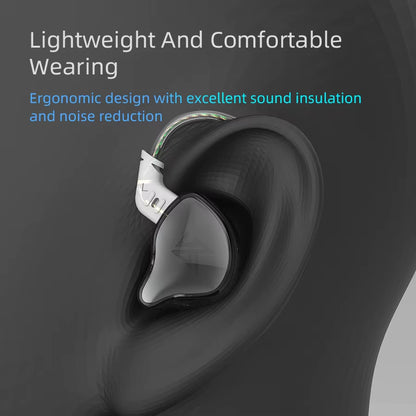 EDC Earphones 1 Dynamic HIFI Bass Earbuds in Ear Monitor Headphones Sport Noise Cancelling Headse
