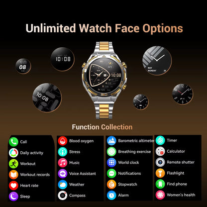 New  W90 Pro GPS Smart Watch 1.43" HD AMOLED Display, 900Mah/ 20Days Standby Bluetooth Waterproof Sport Watch for Men